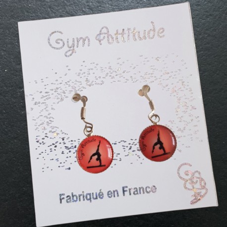 Boucles d'oreilles en argent Poutre corail