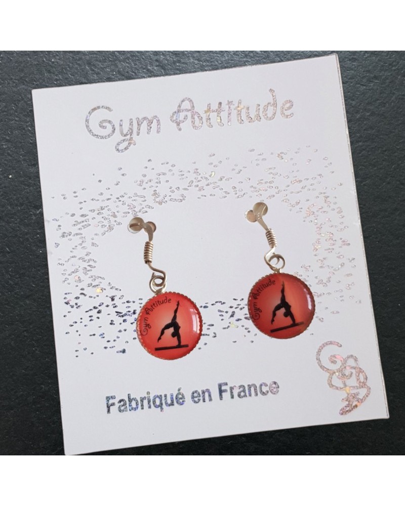 Boucles d'oreilles en argent Poutre corail