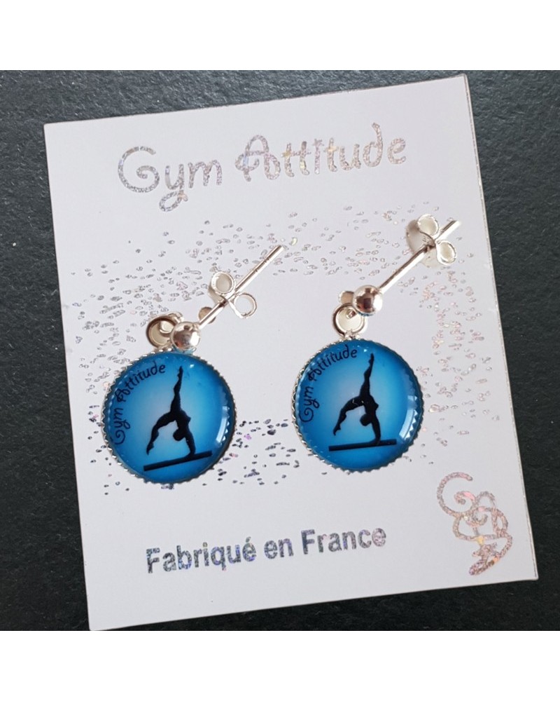 Boucles d'oreilles en argent Poutre corail