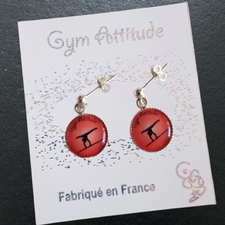 Boucles d'oreilles en argent barres corail