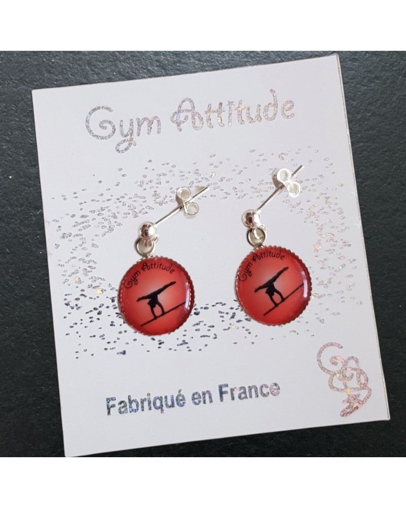 Boucles d'oreilles en argent barres corail