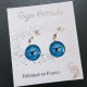 Boucles d'oreilles en argent barres bleu