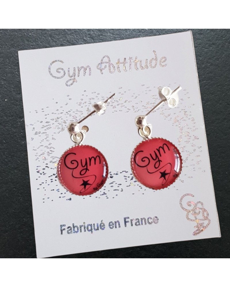 Boucles d'oreilles en argent GYM corail