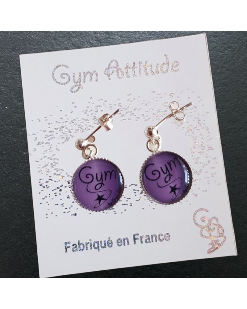 Boucles d'oreilles en argent GYM VIOLET