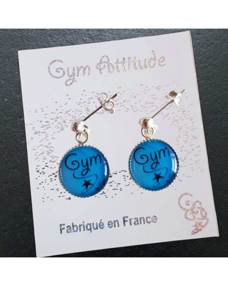Boucles d'oreilles en argent GYM bleu