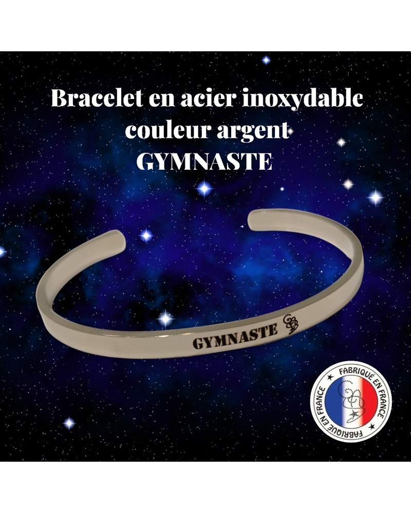 Bracelet "GYMNASTE" en acier inoxydable couleur argent