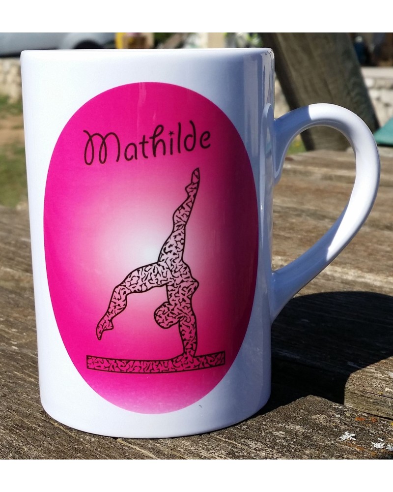 Mug love gym barre turquoise + poutre rose