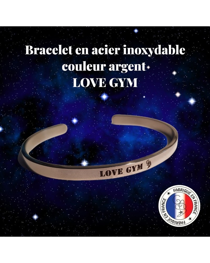 Bracelet "LOVE GYM" en acier inoxydable