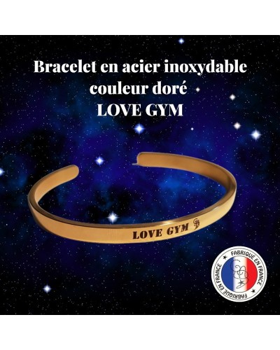 Bracelet "LOVE GYM" en acier inoxydable