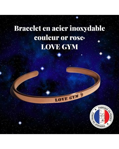Bracelet "LOVE GYM" en acier inoxydable