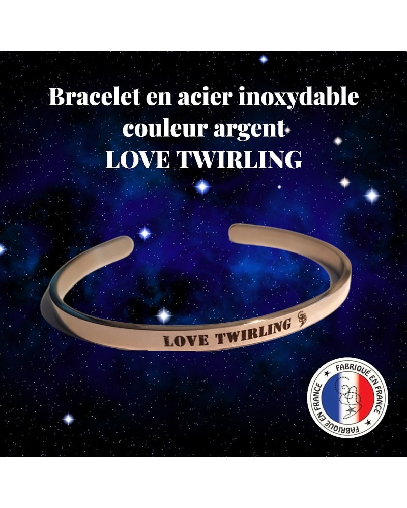 Bracelet "LOVE TWIRLING" en acier inoxydable