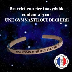 Bracelet "UNE GYMNASTE QUI DECHIRE" en acier inoxydable
