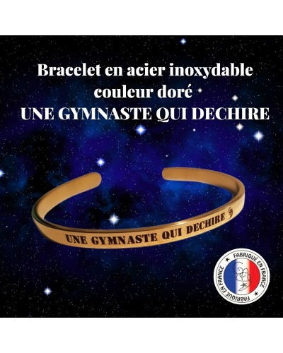 Bracelet "UNE GYMNASTE QUI DECHIRE" en acier inoxydable