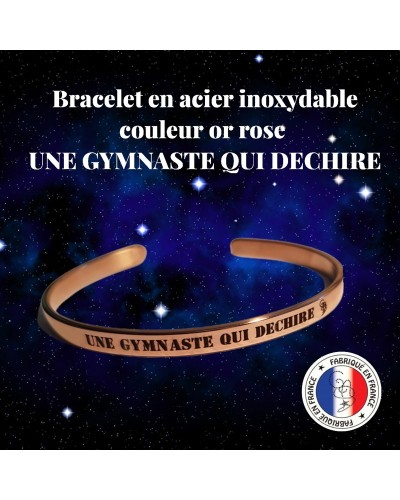 Bracelet "UNE GYMNASTE QUI DECHIRE" en acier inoxydable