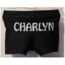Short noir avec Prénom en Pailleté