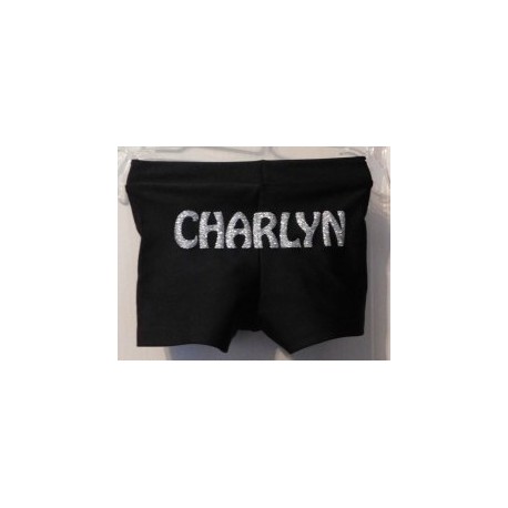 Short noir avec Prénom en Pailleté