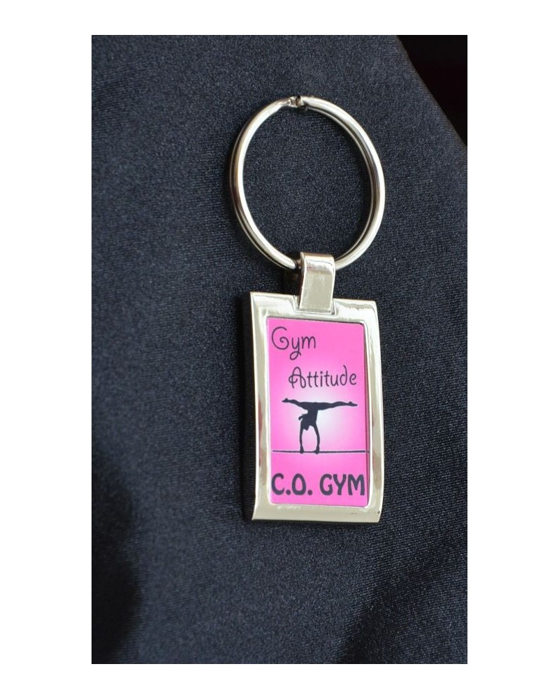 Porte clés metal brillant rose club