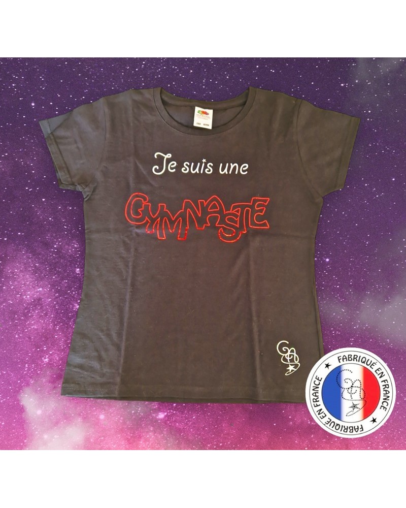 T-shirt cintré noir Gymnaste confetti
