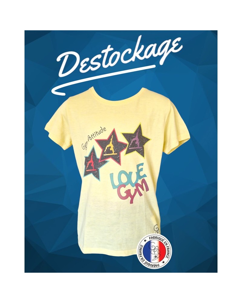 tshirt cintré jaune etoiles
