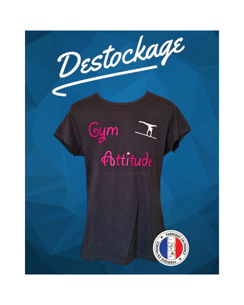 T-shirt cintré noir motif gym