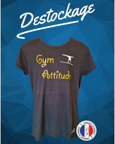 T-shirt cintré noir motif gym