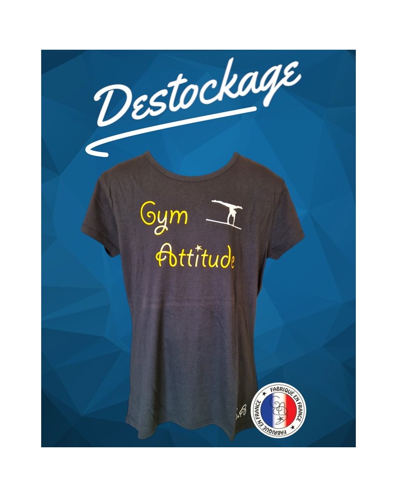 T-shirt cintré noir motif gym