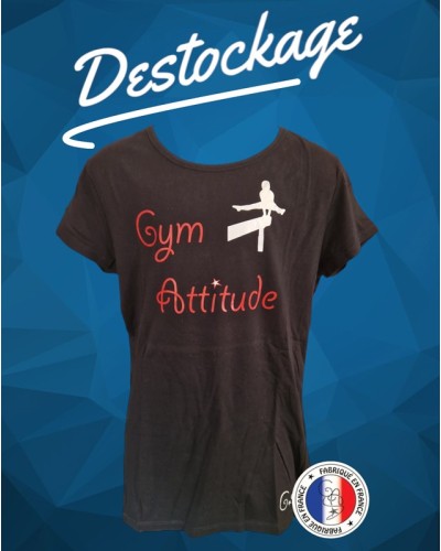 T-shirt cintré noir motif gym