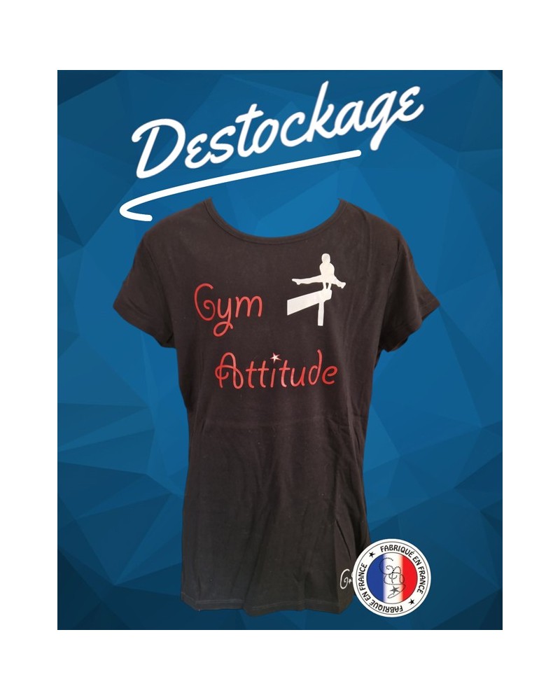 T-shirt cintré noir motif gym