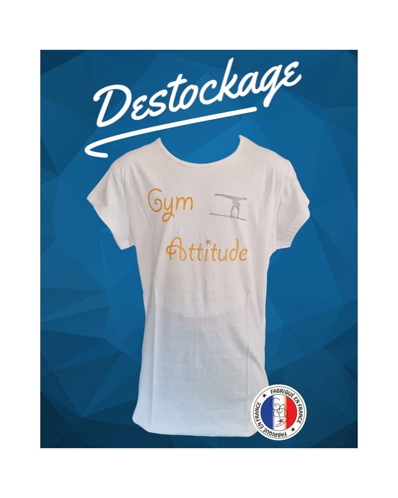 T-shirt cintré blanc motif gym