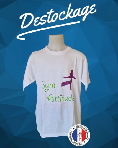 T-shirt cintré blanc motif gym