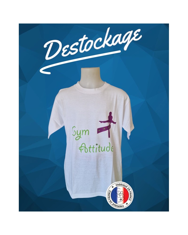 T-shirt cintré blanc motif gym