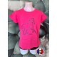 T-shirt cintré rose Cheval au trot