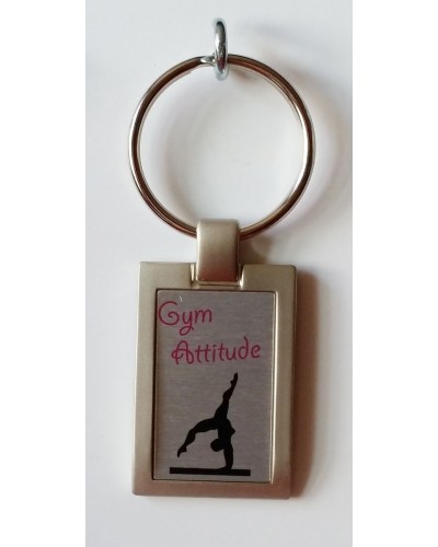 Porte clés metal mat argenté poutre