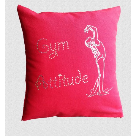 Coussin fushia Sara confetti argent