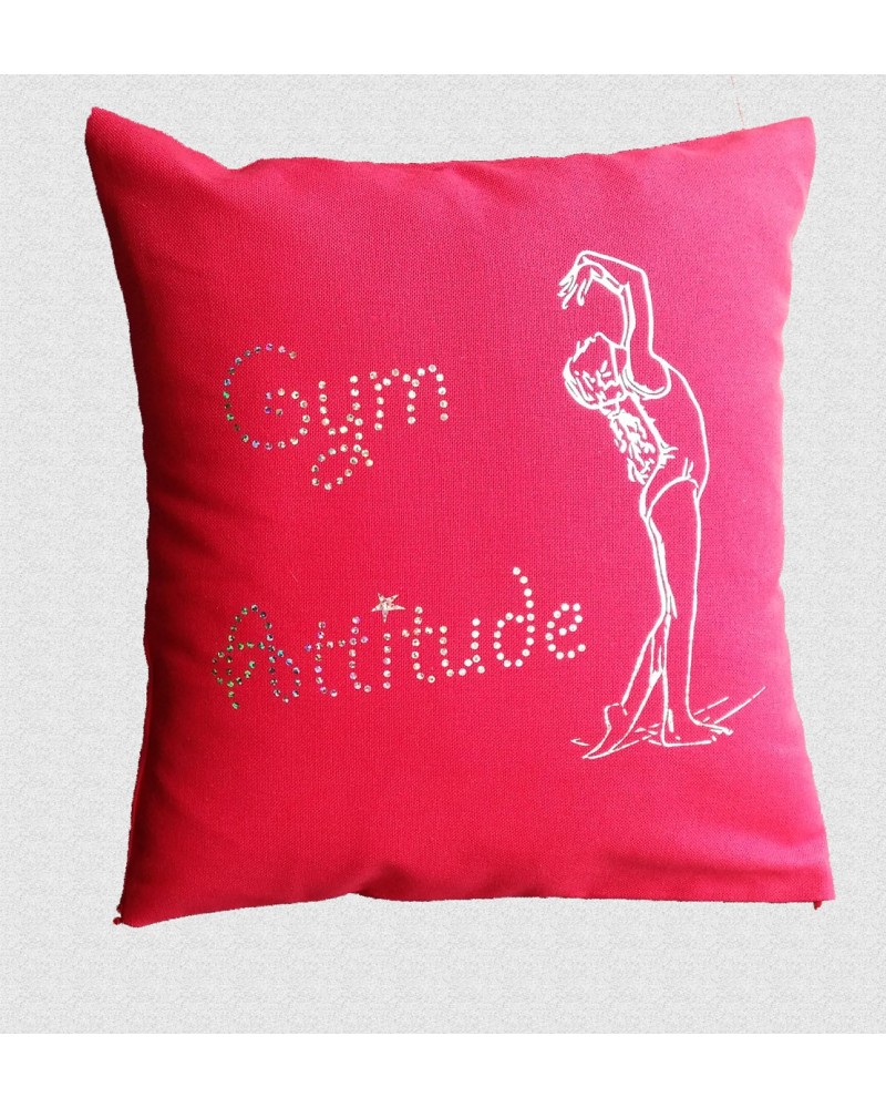 Coussin fushia Sara confetti argent