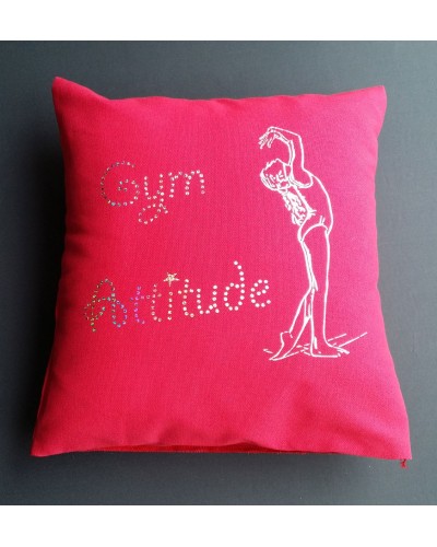 Coussin fushia Sara confetti argent