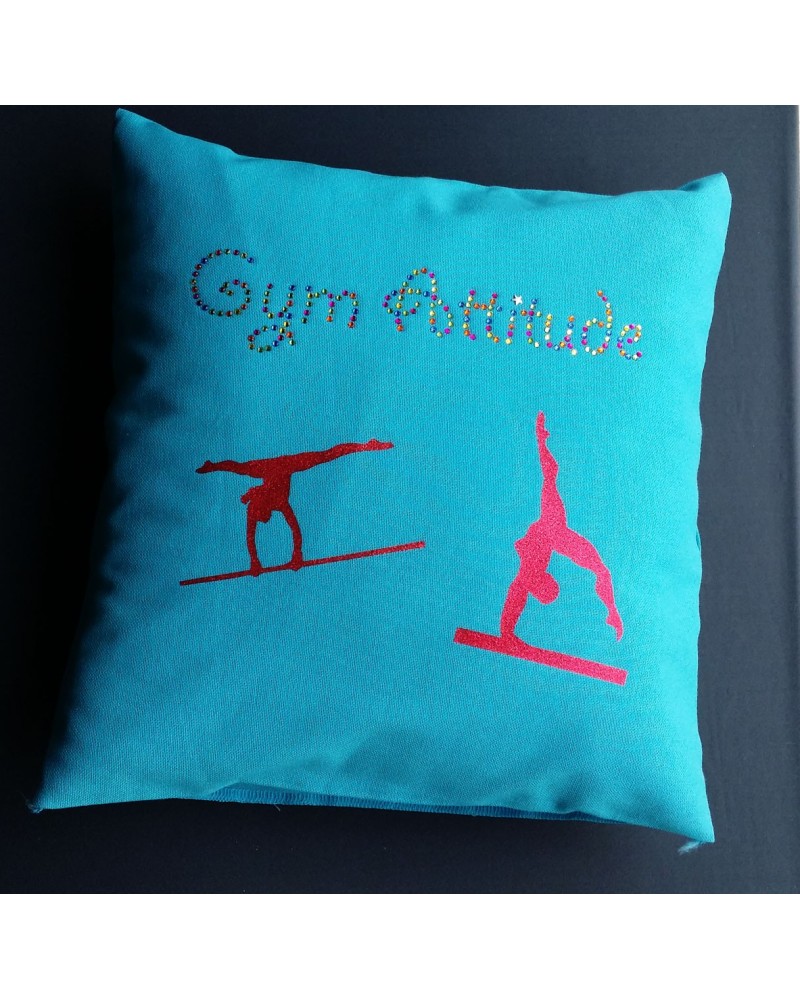 Coussin turquoise multi