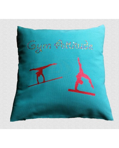 Coussin turquoise multi