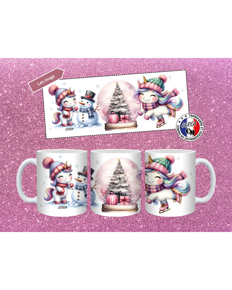 Mug Noël Licorne Patin