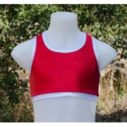 Brassière poudré rouge et blanc