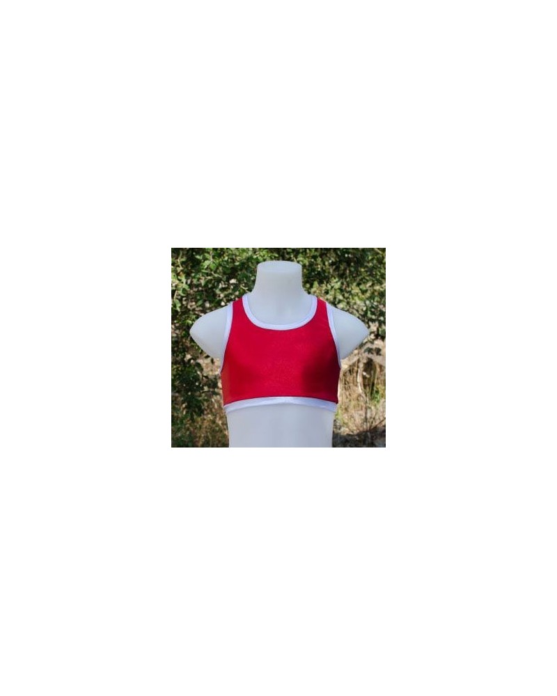 Brassière poudré rouge et blanc