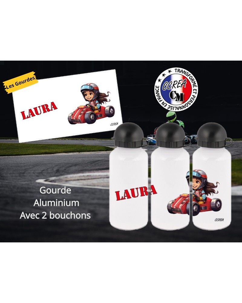 Gourde personnalisé enfant Kart fille