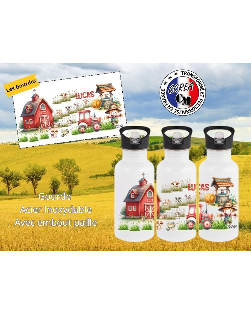Gourde personnalisé enfant modèle La Ferme