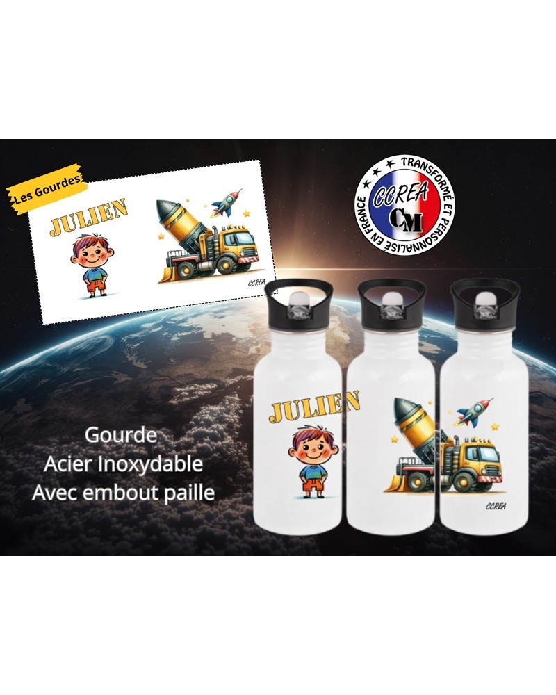 Gourde personnalisé enfant fusée