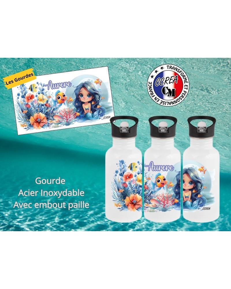 Gourde personnalisé enfant Modèle Sirène