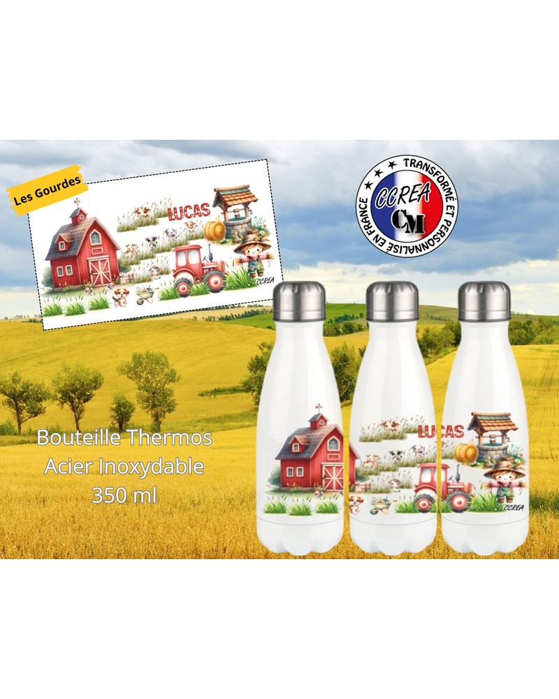 Bouteille Thermos personnalisé enfant Modèle La ferme