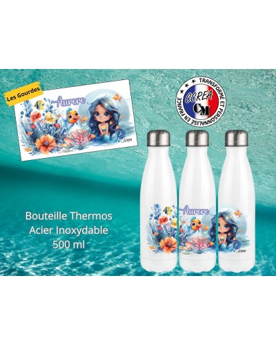 Bouteille Thermos personnalisé enfant Modèle Sirène