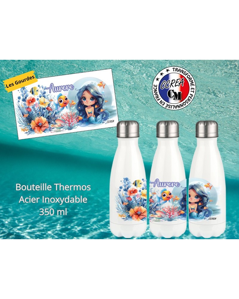 Bouteille Thermos personnalisé enfant Modèle Sirène