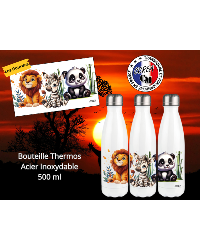 Bouteille Thermos personnalisé enfant Modèle Savane