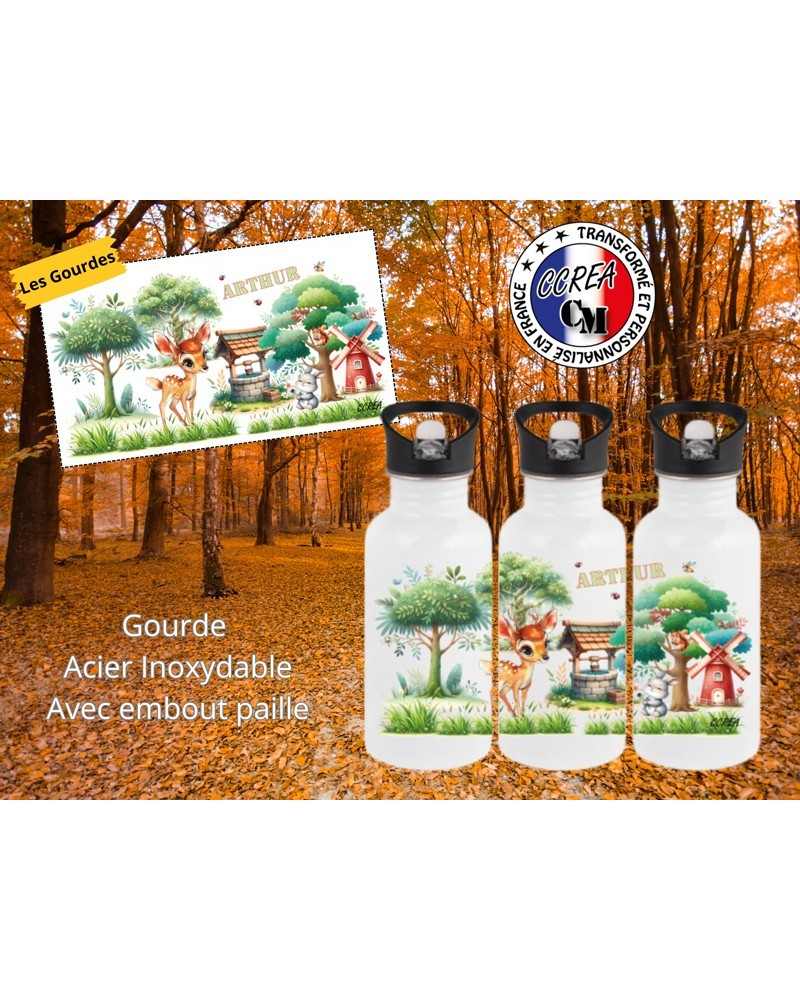 Gourde personnalisé enfant biche